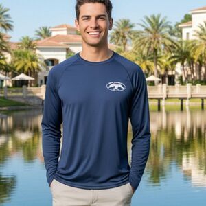Duck Commander Men's Navy Long Slreve Tee Size Large